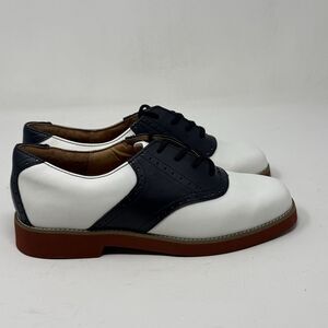 Jumping Jacks Saddle Shoes Womens 8.5 M White Blue Hot Rod Rockabilly 50s Style